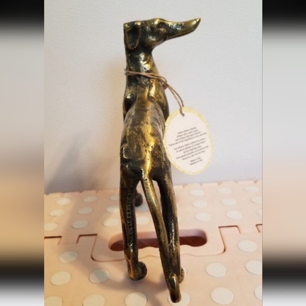 GOLD WHIPPET GREYHOUND STATUE - Picture 5 of 5